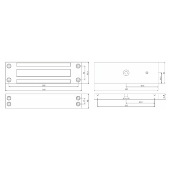 WD-Flächenhaftmagnet EF750EXTCTC.06 Masszeichnung