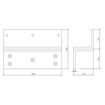 Z-Montagewinkel EF750Z-EXT Masszeichnung