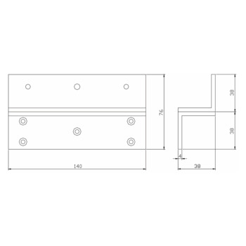 Z-Montagewinkel EF200Z-EXT Masszeichnung