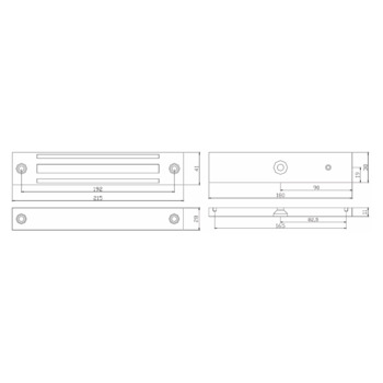 WD-Flächenhaftmagnet EF300EXTCTC.06 Masszeichnung