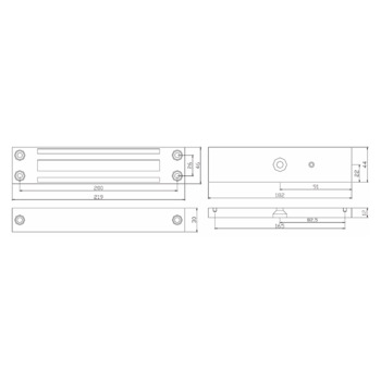 WD-Flächenhaftmagnet EF400EXTCTC.06 Masszeichnung