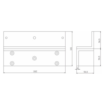 Z-Montagewinkel EF400Z-EXT Masszeichnung