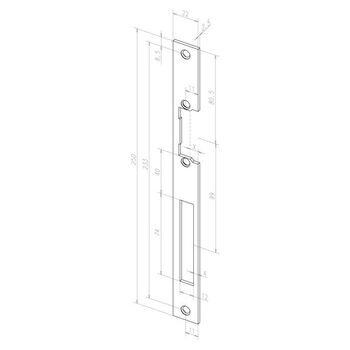 ASSA ABLOY Flachschließblech -------43435-01 Technische Zeichnung