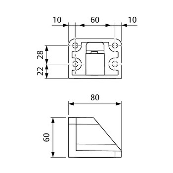 ASSA ABLOY 843G-1 Gegenstück Masszeichnung