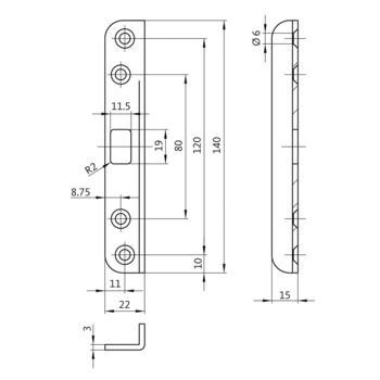 Gretsch Unitas B 9000 0881 Masszeichnung