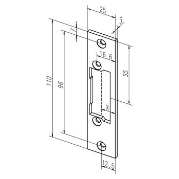 ASSA ABLOY - Kurzes Flachschließblech -------61B35-01