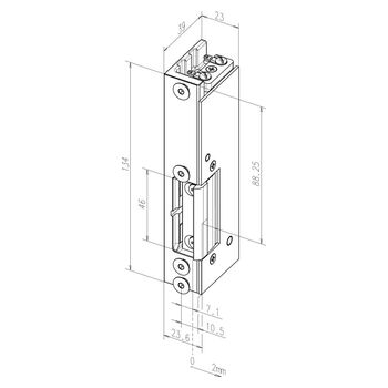 ASSA ABLOY Elektro-Türöffner 131FF-------E34 Technische Zeichnung