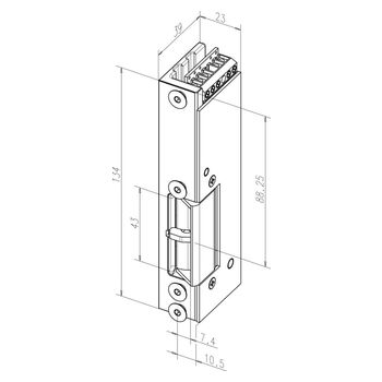 ASSA ABLOY Elektro-Türöffner 131RR Technische Zeichnung