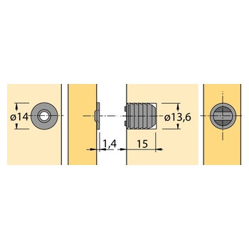 8001315X Massbild Magnetschnäpper HETTICH