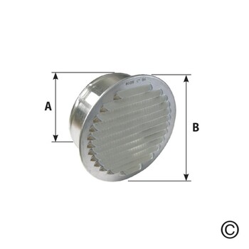 Lüftungsgitter Aluminium rund, mit Fliegengitter 1564