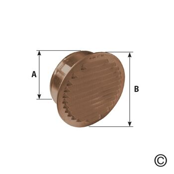 Lüftungsgitter Kupfer rund, mit Fliegengitter