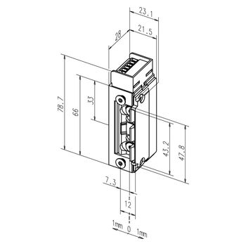 ASSA ABLOY Elektro-Türöffner 143.13------Q34 Technische Zeichnung