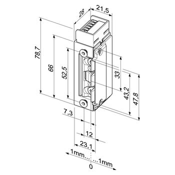 ASSA ABLOY Elektro-Türöffner 143.23------Q34 Technische Zeichnung