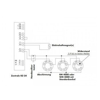 Dictator Rauchmelder RM 4000 Anschlussschaltbild