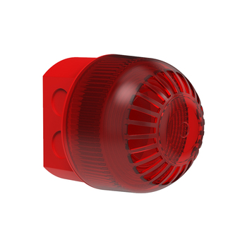 Audiovisueller Signalgeber bestehend aus roter LED Blitzleuchte mit separat schaltbarer Warnsirene, IP65