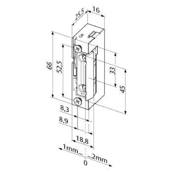 ASSA ABLOY 118 Türöffner Masszeichnung