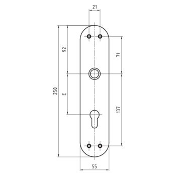 Glutz Langschild 5369.3/78-EFIX mz