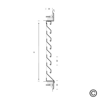 Lamellengitter Aluzink-Stahl 1613 seitlich