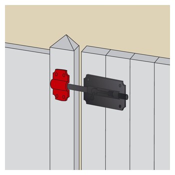 Kloben zu Torriegel mit Feder. Edelstahl A4 S90001_ Montagebeispiel