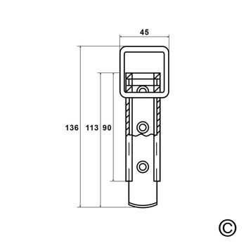 Kistenverschluss 323A 0136 03 Vermassung