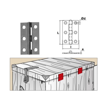 Scharnier mit festem Dorn, INOX A2 2826