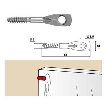 Hefteisen Holzgewinde Ø 5 mm