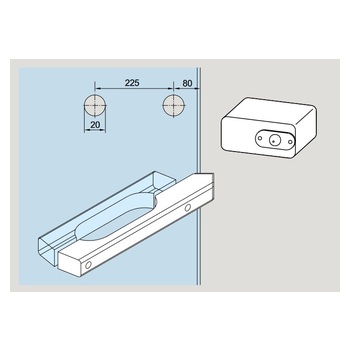 DORMA Glas 81300500099 HOLZGRIFF für Saunatüren Massbild