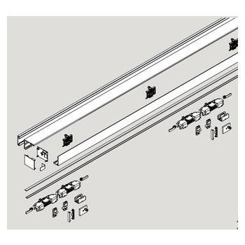 DORMA GLAS MUTO Comfort L 80 Komplett-Set vorgerichtet für DORMOTION Zweiflügelig, Montage an Glas 36.325