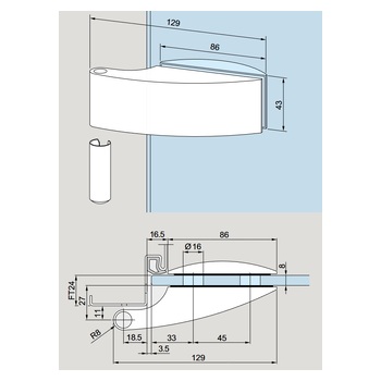 DORMA Glas 82423011499 STUDIO ARCOS BAND Massbild