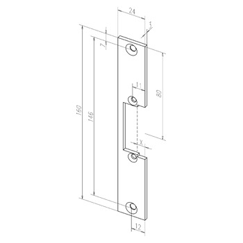 assa abloy effeff Schliessbleche -------403xx-01_mz Masszeichnung