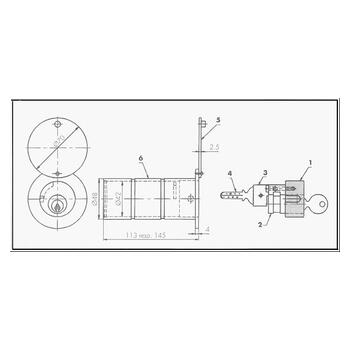 Schlüsselrohr Ø 48mm für Halbzylinder Ø 22mm Massbild