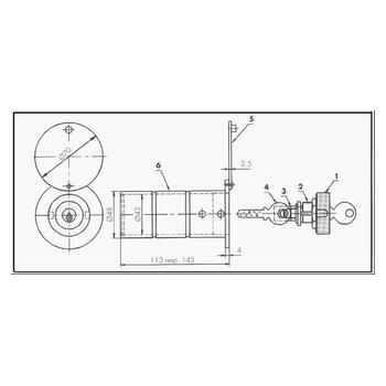 Schlüsselrohr Ø 48mm für Verschlusszylinder Masszeichnung 30252_30268