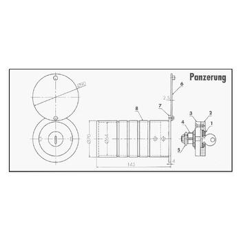 Schlüsselrohr Ø 70mm für Verschlusszylinder mit Panzerung 31300_31310 Massbild