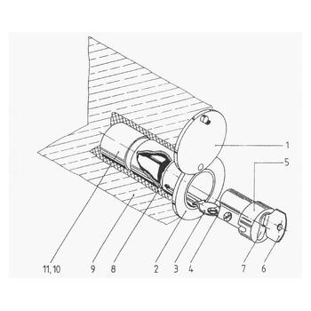 Schlüsselrohr Ø 48mm für Hahnprofilzylinder 30404_30414 Massbild