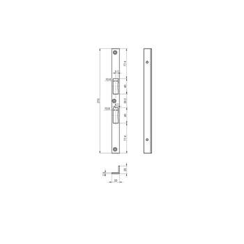 ASSA ABLOY Sicherheits-Winkelschliessblech B-40341.H133 Massbild