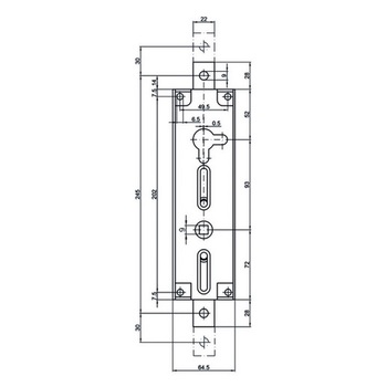 ASSA ABLOY MSL Garagentorschloss MSL 4004 Masszeichnung