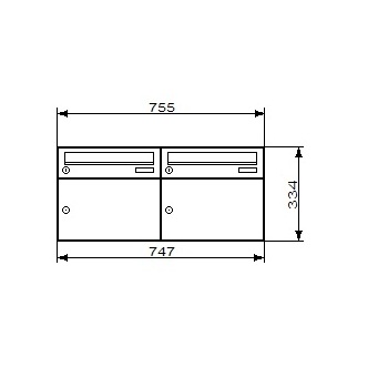 KNOBLOCH Briefkasten 2-fach - Aufputz HA37AP2WE Abmessung