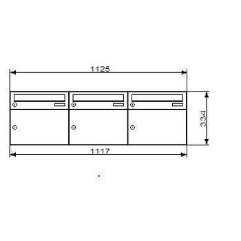 KNOBLOCH Briefkasten 3-fach - Aufputz HA37AP3WE Abmessungen