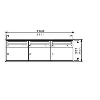 KNOBLOCH Briefkasten 3-fach - Unterputz innen HA37UPI3WE Vermassung