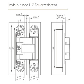 arlu NEO-S7 Masszeichnung Feuer