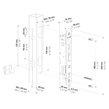 Locinox FORTYLOCK Masszeichnung