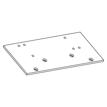 Befestigungsplatte Flachbogentür, silberfarbig - Strichzeichnung