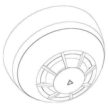 GEZE Rauchmelder GC 152, weiß - Strichzeichnung