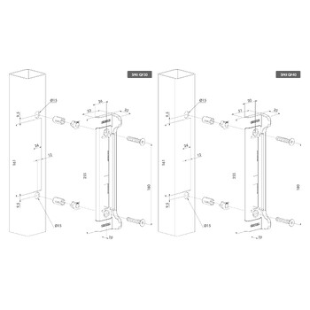 LOCINOX Einbau-Anschlag SFKI-QF40 Abmessungen