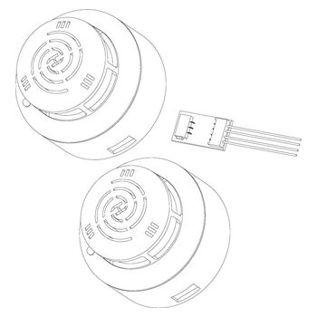 GEZE Rauchschalterkit ORS 142, weiß - Strichzeichnung
