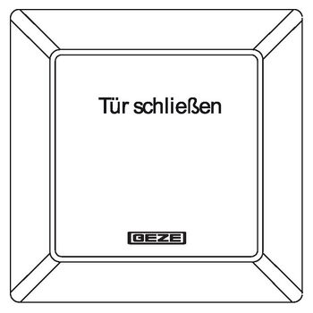 GEZE Handauslösetaster AS 500, alpinweiß/rot - Strichzeichnung