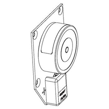 GEZE Türhaftmagnet, 24 V DC - 490 N Haltekraft, zugelassen mit allen GEZE Rauchschalterzentralen - Strichzeichnung