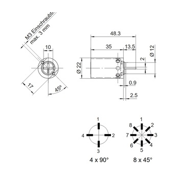 Kaba M1262G Masszeichnung