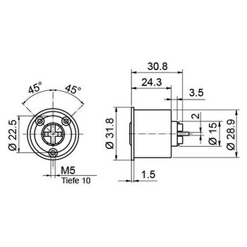 M1007FA Schalterzylinder Massbild