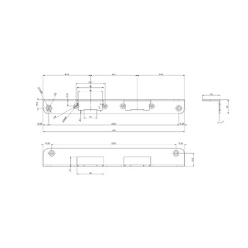 Winkelschliessblech BE-31180.1143 passend zu CASA Zweifallen-Schloss 31180/31183, vorgerichtet für Elektrotüröffner effeff 118